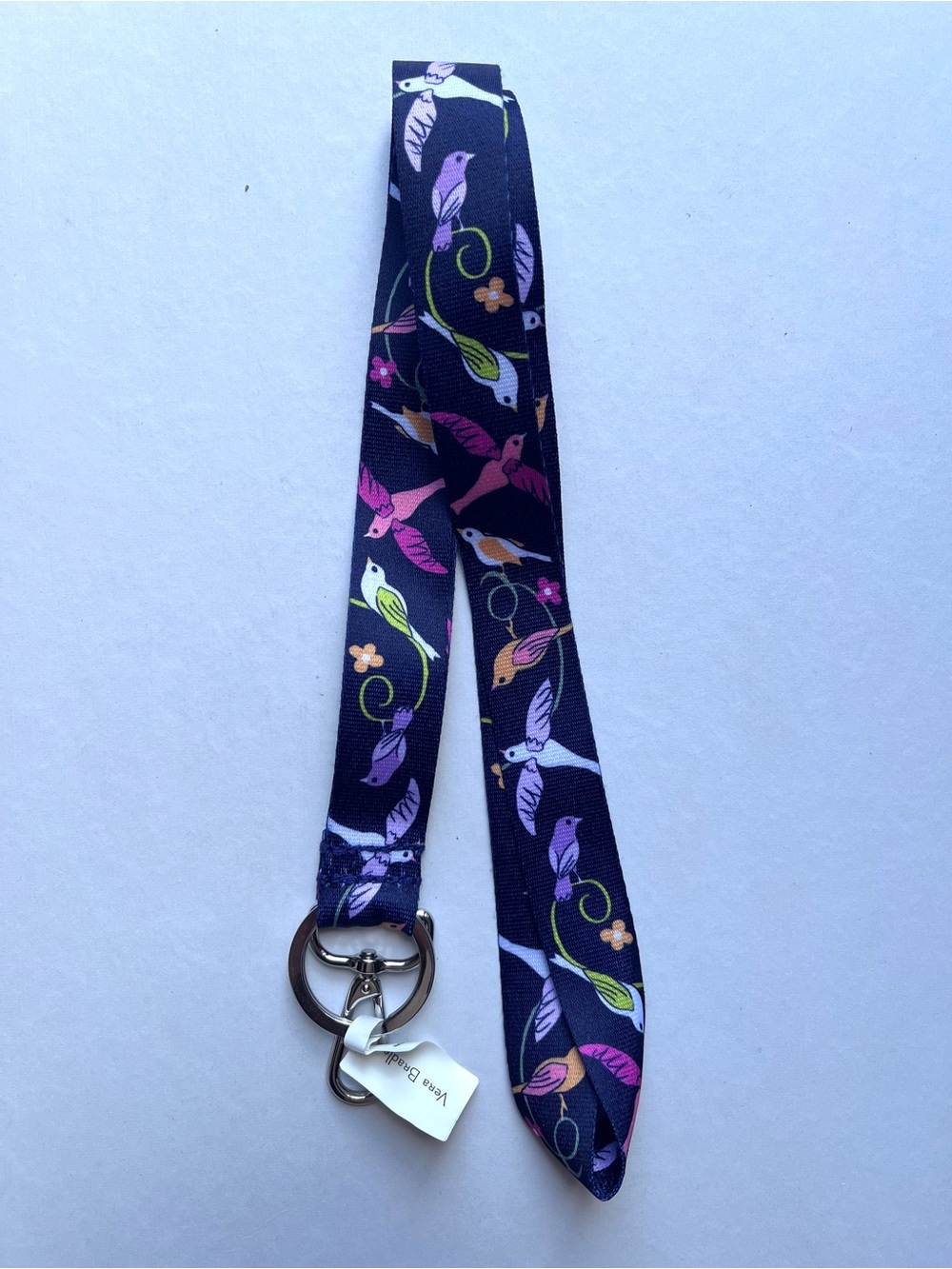 Vera Bradley French Ditsy Wide Lanyard Bird Print NWT Key Holder